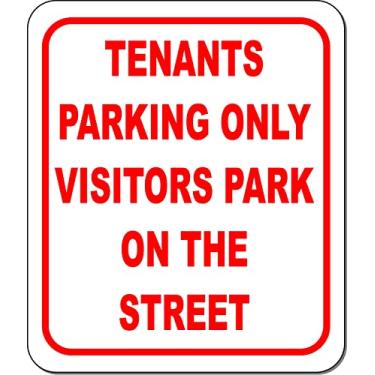 Imagem de Letreiro composto de alumínio tenants parking only visitors park on the street, 21,6 cm x 25,4 cm