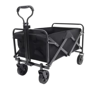 Imagem de Carrinho Articulado Dobrável Camping Praia Pesca e Pet Organizador Transporte Suporta 120kg Rodas Grandes 360° Tecido Impermeável