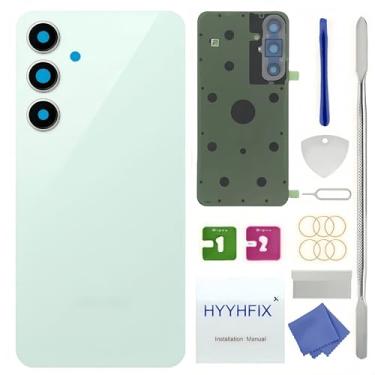 Imagem de HYYHFIX Substituição de vidro traseiro Galaxy S24 FE para Samsung Galaxy S24 FE capa traseira à prova d'água e lente de câmera + kit de ferramentas de reparo profissional (titânio violeta) (menta)