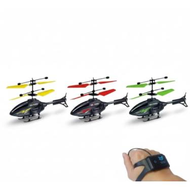 Imagem de Helicóptero Sensor de Mão com Controle Remoto Recarregável USB – Voo por Indução, Luz LED, Brinquedo Infantil Interativo – Cor Aleatória