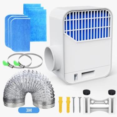 Imagem de Kit de filtros de ventilação de secador elétrico interno 3 em 1 para coletor de fiapos com mangueira de ventilação de secador de 3 metros para apartamentos, secadoras de roupas, kit de ventilação