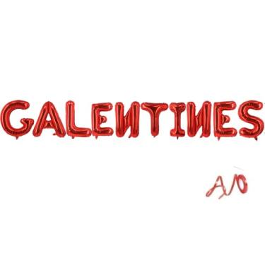 Imagem de Bandeira de balões Galentines, decorações de balão de dia dos namorados, suprimentos de festa galentinos para decoração de dia dos namorados para mulheres e meninas (vermelho)