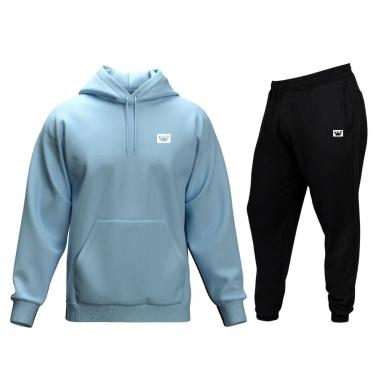 Imagem de Conjunto de Moletom Blusa + Calça Masculino Estampado Estilo Casual Esportes Frio-Masculino
