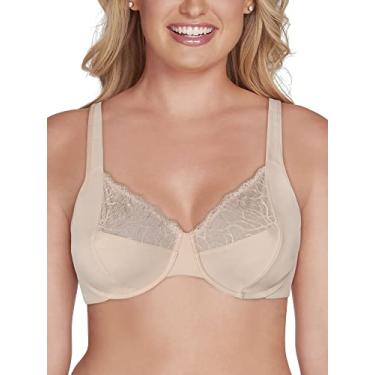 Imagem de Vanity Fair Sutiã redutor de suavidade nas costas (36c-42h), Renda atraente - Neutro, 38DDD