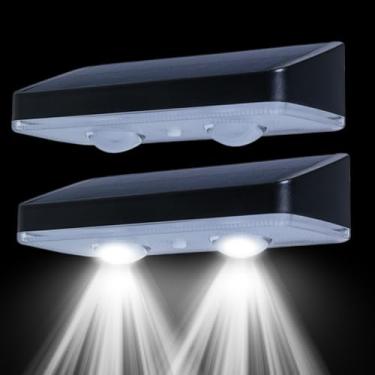 Imagem de Luz Solar Para Vedação Exterior - 2 Peças Com Iluminação Impermeável,Lâmpadas Solares Para Vedação | Para Jardim Escadas Pátio Caminho E Parede