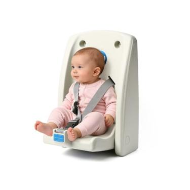 Imagem de PXNTLA Assento de bebê de banheiro público montado na parede – Assento de proteção infantil dobrável com fivela de segurança, assento de segurança infantil ABS durável