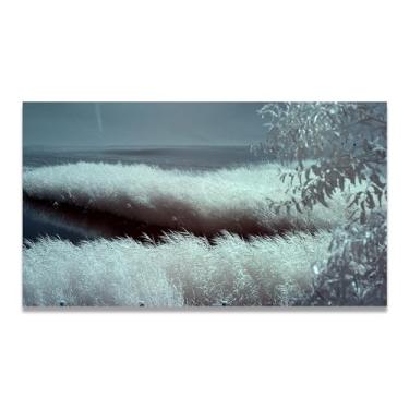Imagem de LKXGRRSFG Gray GrasslandReal Foto cidade mar neve vale rio nascer do sol impressão em tela para decoração de casa 20 x 36 cm sem moldura
