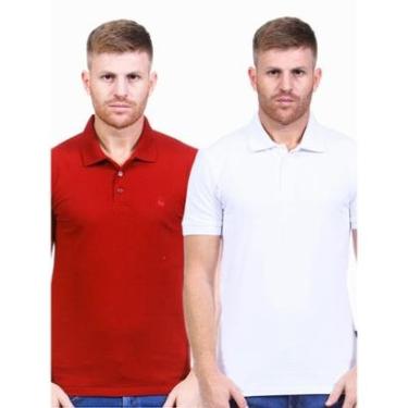 Imagem de Kit 2 Camisa Gola Polo Malha Piquet 100% Algodão Masculina-Masculino