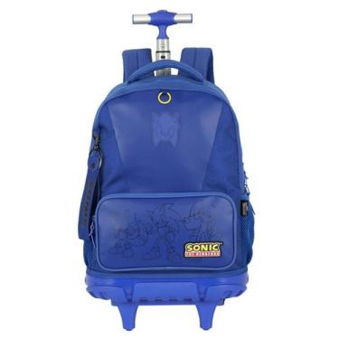 Imagem de Mochila Escolar Rodas e Costas Sonic Game Oficial MC49842 - Luxcel, az