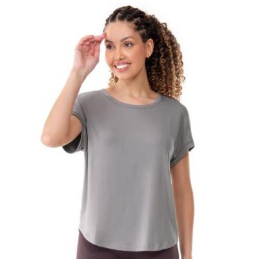 Imagem de Blusa Fitness Modelagem Ampla Névoa - Trend, GG