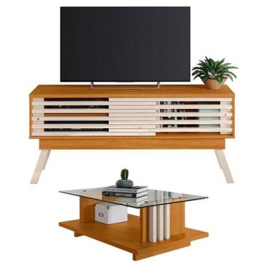 Imagem de Rack Bancada com Mesa de Centro Frizz 1.5 Cinamomo Off White  Madetec