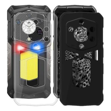 Imagem de AQGGIIXY Capa para Ulefone Armor 29 Ultra (17 cm), capa protetora de silicone macio preta, 1 peça + 1 peça capa protetora de telefone de borracha flexível transparente capa de TPU