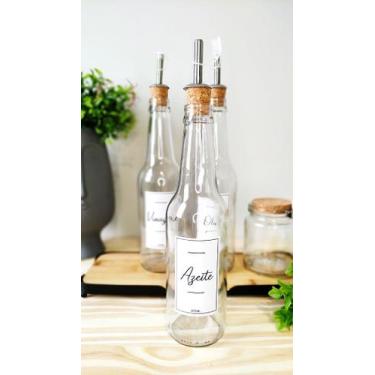Imagem de Porta Azeite, Óleo e Vinagre  Frasco de Vidro 355ml com Bico Dosador R