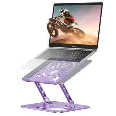 Imagem de Axbima Suporte de laptop ajustável para mesa - suporte dobrável giratório de 360° para laptop ergonômico para MacBook Pro/Air Dell, HP Lenovo, notebook de até 16 polegadas, roxo