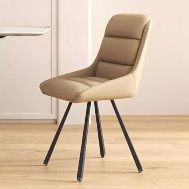 Imagem de AkosOL Cadeira giratória de 180°, cadeira de mesa sem braços, cadeiras de escritório estofadas de couro para sala de estudo em casa, cadeiras de jantar com suporte para as costas, cadeira confortável