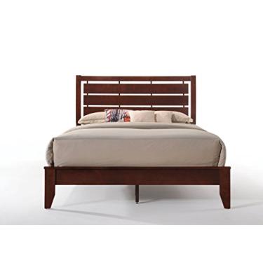 Imagem de Mesa de cabeceira moderna espelhada cômoda de madeira Queen King com gavetas para quarto, sala de estar, banheiro (baú cinza) (cama queen cerejeira)