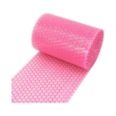 Imagem de Plástico Bolha Em Forma De Coração Rosa E Azul 20cmx5 Metros Embalagem