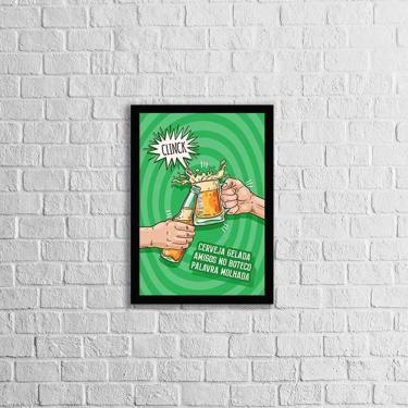 Imagem de Quadro Cerveja Gelada E Amigos No Boteco 33X24 Moldura Preta