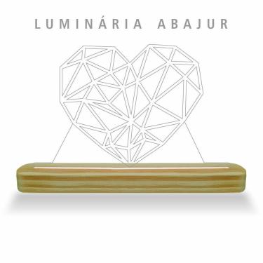 Imagem de Luminária De Mesa Abajur Rgb Colorida - Coração 2D