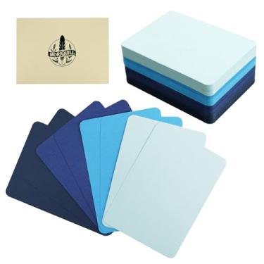 Imagem de Moriquill Cartolina ATC azul de 100 folhas – Cartões colecionáveis de artistas de canto arredondado sem ácido de 300 g/m², 6,3 x 8,9 cm, em branco dupla face para diário, scrapbook, mídia mista e