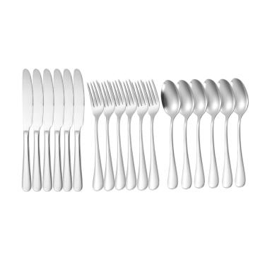 Imagem de Talheres de Sobremesa Faqueiro Inox Garfo Faca Colher 18un