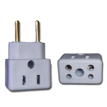 Imagem de Adaptador De Tomada Universal 110V 220V 5A 10A 15A 16A 20A Tipo Benjamim = Aceita Pino Padrão 10A E Aceita Pino Padrão 1