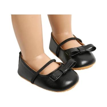 Imagem de Sapatos Florais Mary Jane Para Bebês Meninas Com Laço, Sapatos De Vest