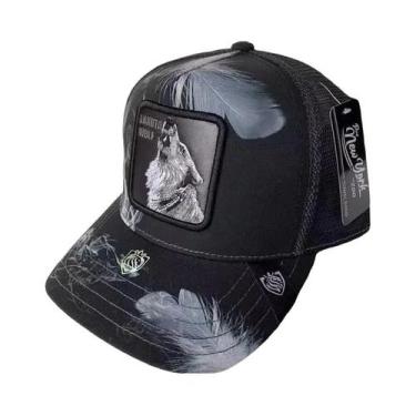 Imagem de Boné Trucker Unissex Ajustável Com Estampa Gradiente De Animais, Respi