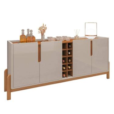 Imagem de Buffet Aparador Sala de Jantar 190cm Nay C14 Off White/Cedro - Mpozenato