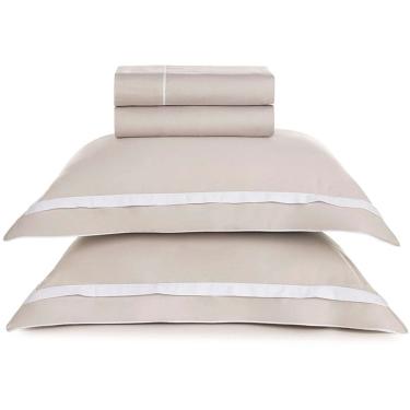 Imagem de Jogo de Cama Karsten Lara 300 Fios Egypt 4 Peças Queen Prata