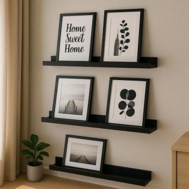 Imagem de Kit 3 Prateleiras Porta Quadros Retratos Fotos Temperos Livros e Enfei