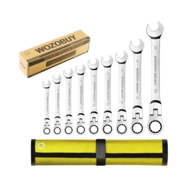 Imagem de Conjunto De Chaves De Boca Articuladas Com Catraca Em Aço Cromo Vanádi