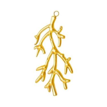 Imagem de Pingentes De Plantas Em Aço Inoxidável Banhado a Ouro, 10 Peças, Com D