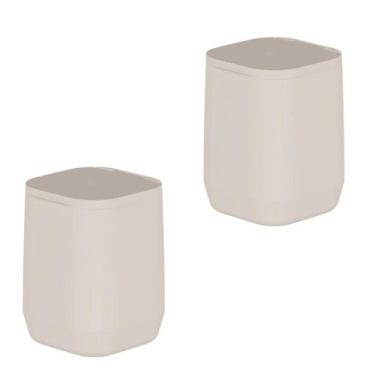 Imagem de Lixeira de Piso Parede Modelo Aura 6L Marca Ou- Cozinha Casa -, Kit2_B