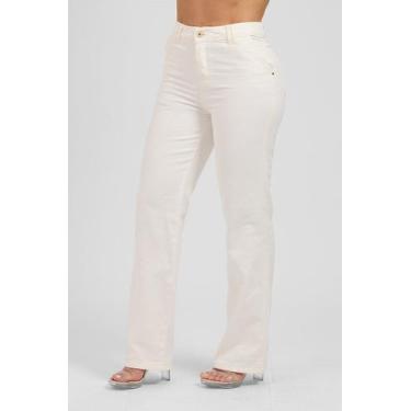 Imagem de Calça Feminina Pantacourt Sarja - Zune Jeans, 42, Offwhite