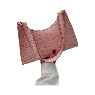 Imagem de Bolsa Feminina Retrô Pequena - Estilo Jacaré em PU - Bolsa de Ombro e 