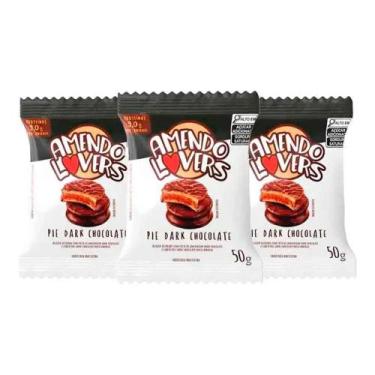 Imagem de Kit 3 Unid Alfajor Pie Dark Chocolate 50G - Amendo Lovers