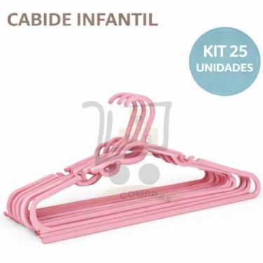Imagem de Cabide Infantil Kit 25 Unidades Baby Plastico Reforçado Para Roupas Be