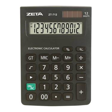 Imagem de Calculadora de Mesa Zeta ZT712 12 Digitos Preto