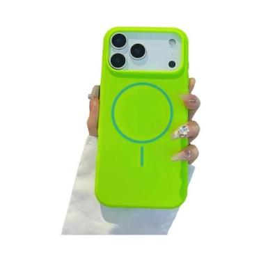 Imagem de Capa De Silicone Líquido Magnética De Luxo Para iPhone 17 pro Max Com 