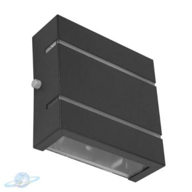 Imagem de Arandela Preta Slim Quadrada 2 Frisos Com 2 Fachos De Luz-G9 - Unity H