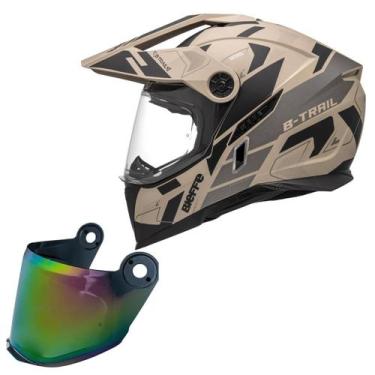 Imagem de Capacete Bieffe B-Trail Conquest Bege Fosco+Viseira Camaleao, Bege Pre