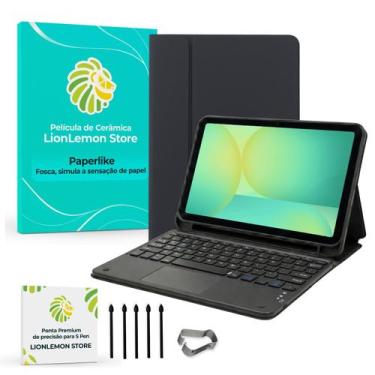 Imagem de Kit Capa Preta Noir Luxe para Samsung Galaxy Tab S10 FE+ + Pontas para