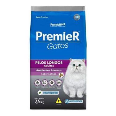 Imagem de Ração Premier Gatos Ambientes Interno Pelos Longos Ad Salmão 7.5kg