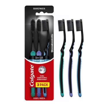 Imagem de Escova Dental Slim Soft Black Macia Colgate 3 Unidades