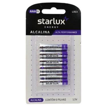 Imagem de Pilha Alcalina AAA Starlux 1,5V com 6 unidades