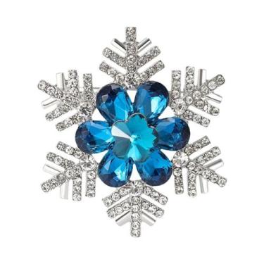 Imagem de Broches De Natal Unissex Para Mulheres Com Strass Em Forma De Floco De