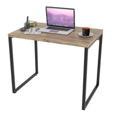 Imagem de Mesa de Escritório Office 90cm Estilo Industrial Prisma Carvalho - Mpo