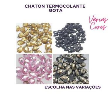 Imagem de Chaton Termocolante Gota Oval Hotfix Rhinestone para Unha Strass Nail 