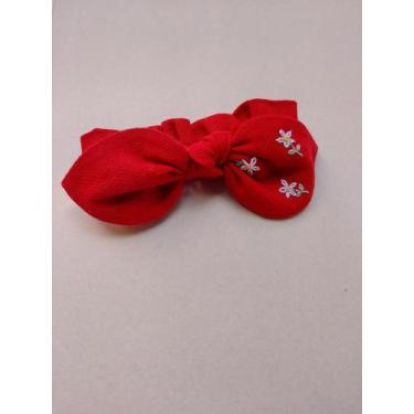 Imagem de Scrunchie bordado - COM AMOR DE MÃE, Vermelho